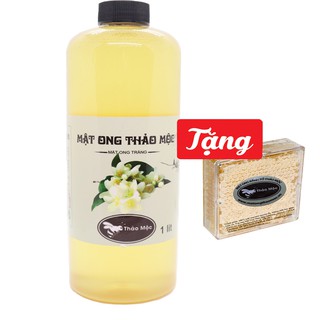Mật Ong Trắng Hoa Blong Song Mù Cang Chải Yên Bái ( CHUẨN) Chai 1 Lít Tặng Kèm Hộp Mật Ong Bánh Tổ Thảo Mộc 250gr