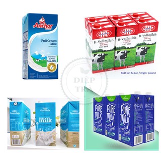 Sữa tươi Úc Greendale/ Ba Lan Mlekovita (nguyên kem, tiệt trùng, không đường) 1L/hộp