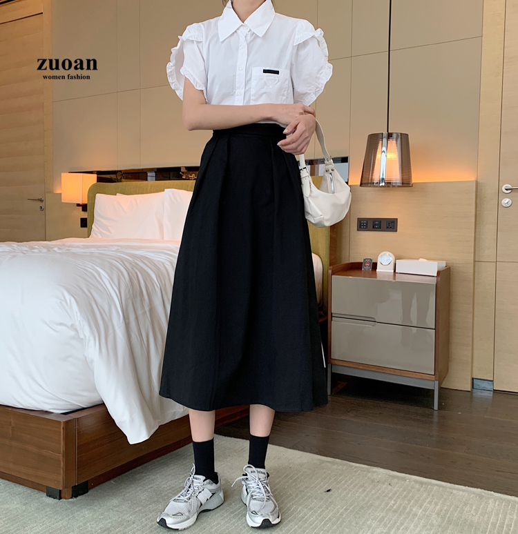 SUXI Chân Váy Chữ A Lưng Cao Nhiều Màu