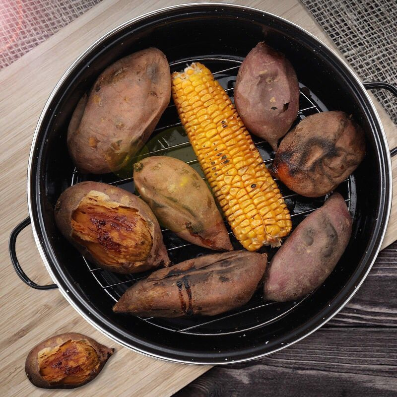 Nồi Nướng Bắp / Khoai Tây / Nướng Bbq Mini Bằng Sắt Dày Dặn Tiện Dụng