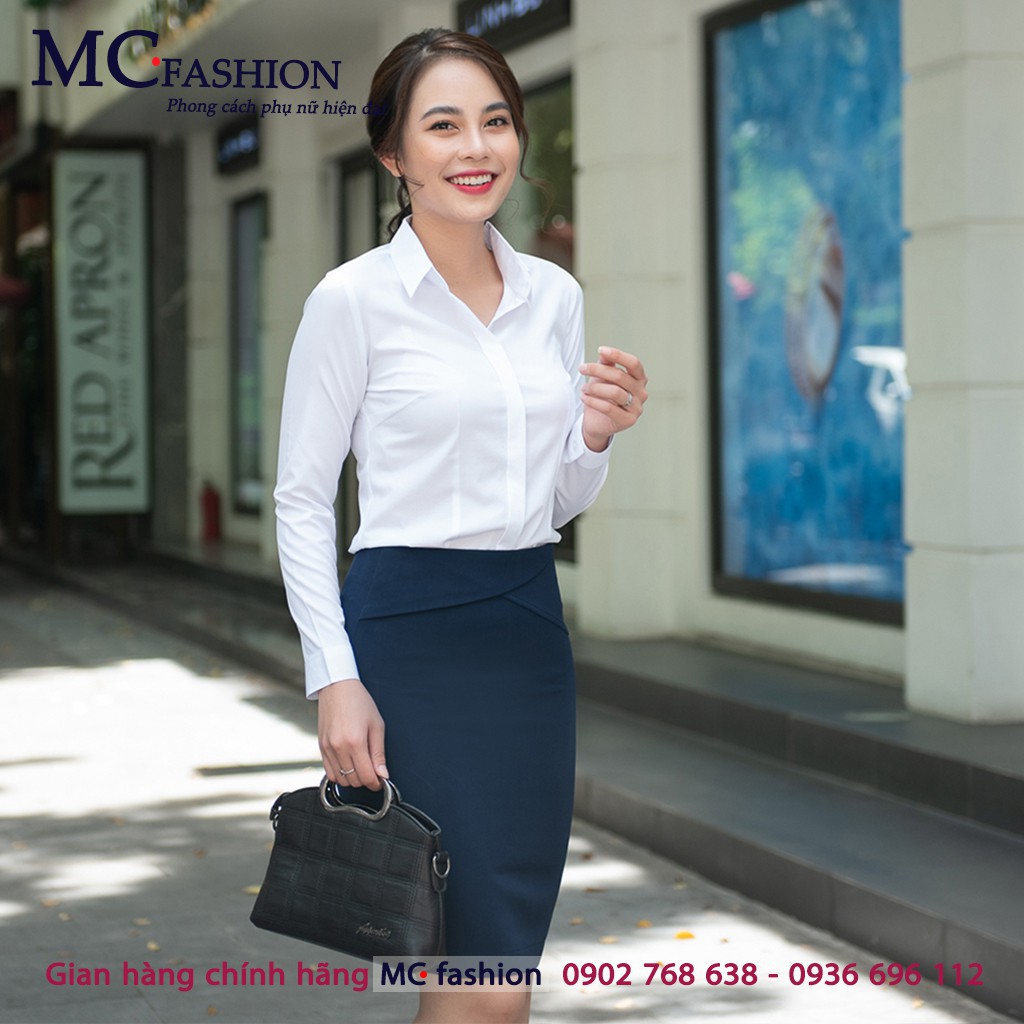 Áo sơ mi nữ trắng mc fashion a636
