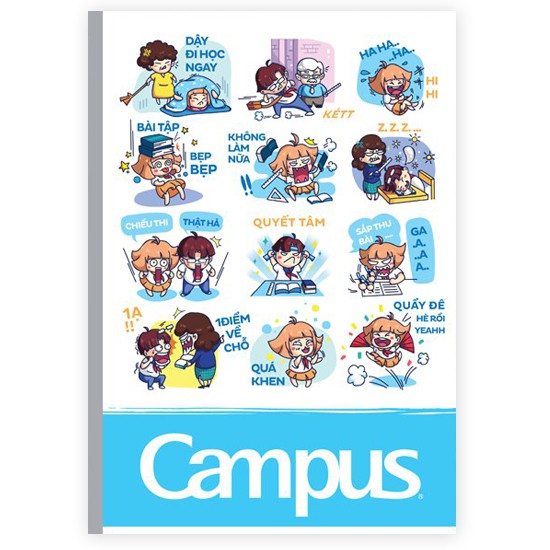 [Mã LIFEBOOK2 giảm 10% đơn 0Đ] Vở kẻ ngang campus 80 trang emoji