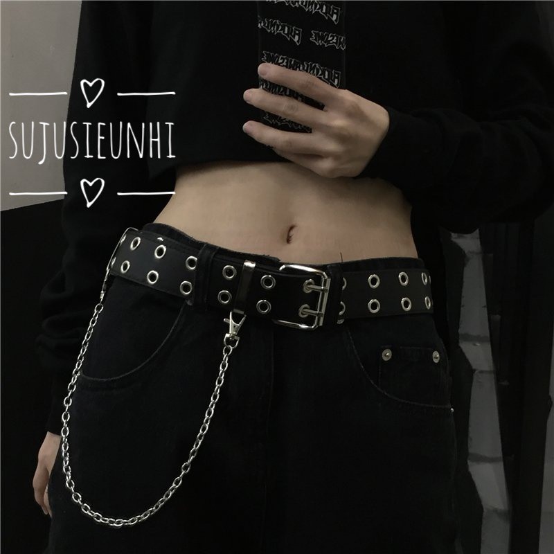 (2mẫu) Thắt lưng đục lỗ unisex loại dày dặn phối đồ cực chất