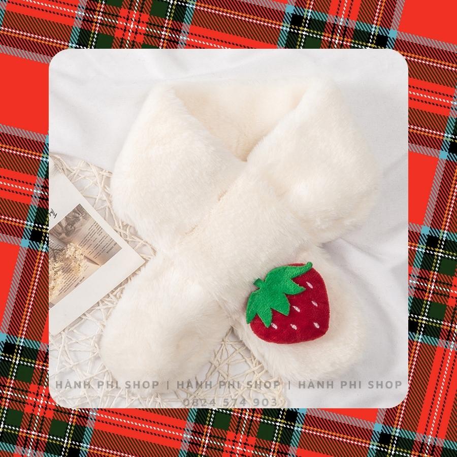 Khăn len Quàng Cổ Cho Bé Trai Và Bé Gái Phong Cách Hàn Quốc Hoạ Tiết Trái cây dễ thương - Hành Phi Shop