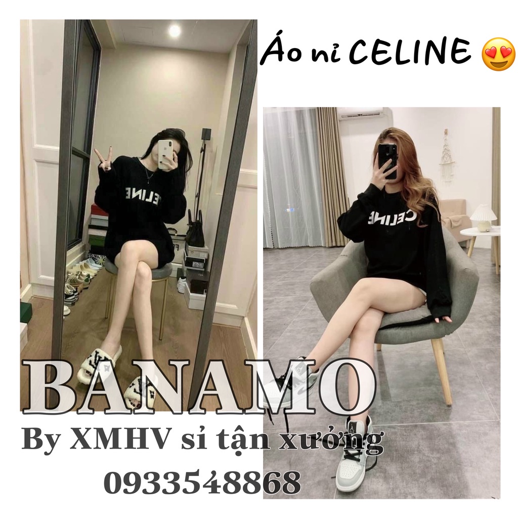 Áo nỉ chữ CELINN cực trendy thời trang Banamo Fashion 397