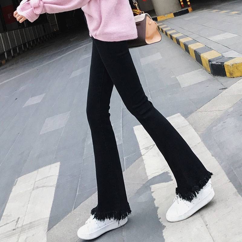 Quần Jeans Nữ Lưng Cao Thời Trang Hàn 2018