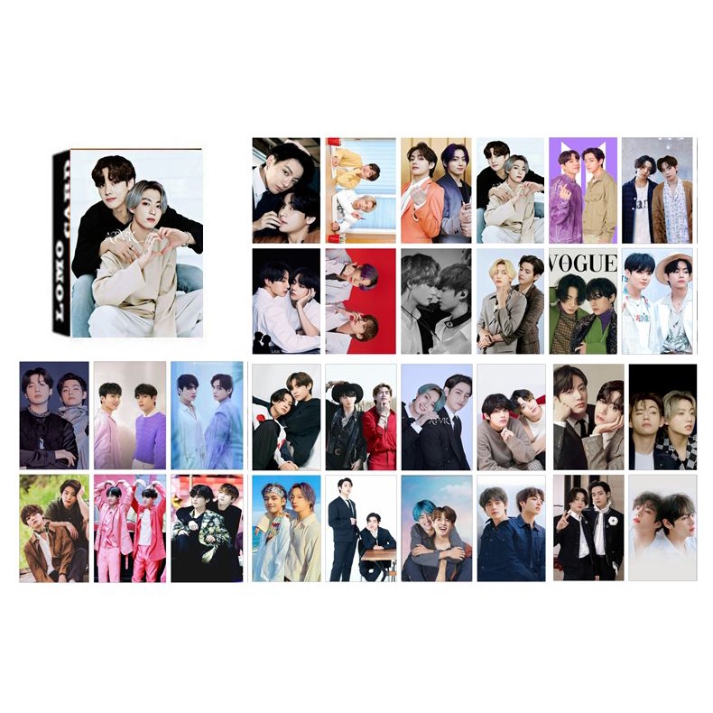 Hộp 30 lomo card BTS couple VKOOK, YOOMIN,KOOKMIN