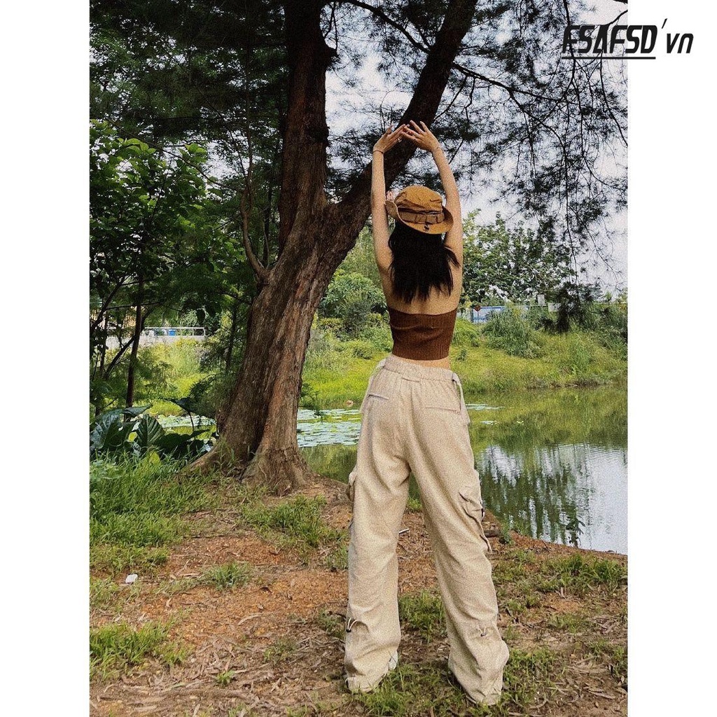 Quần Dài Ống Rộng Phong Cách Hip Hop Đường Phố Mỹ Cá Tính Cho Nữ