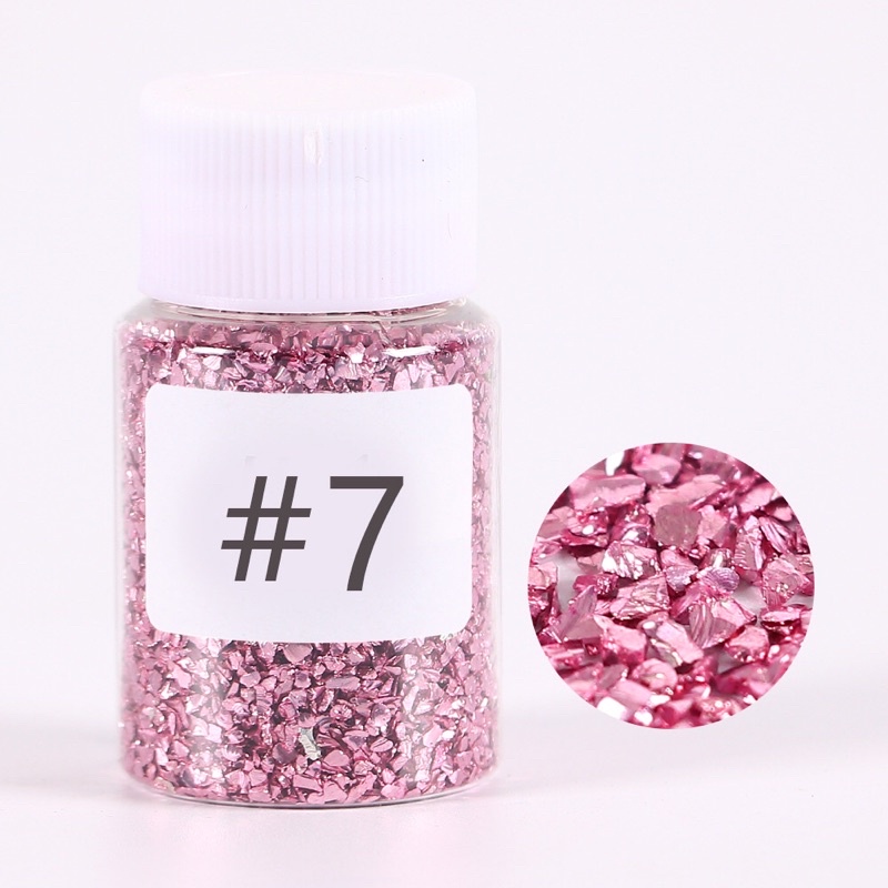 Hũ 30g hạt vụn kim loại trang trí resin, trang trí nail