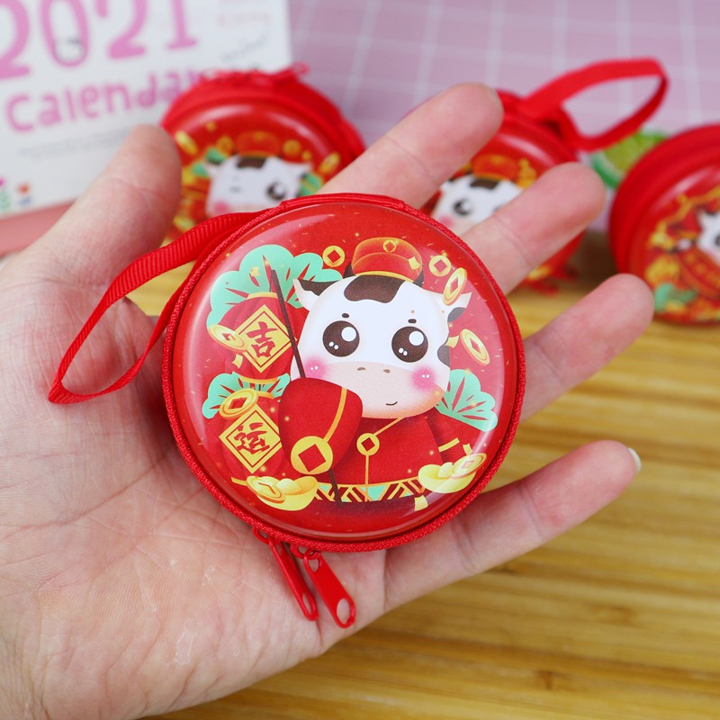 [ĐẸP -SẴN - RẺ] Túi hộp Tròn Mini Đựng LÌ XÌ TẾT 2021 - HÌNH CON TRÂU - Kiểu Dáng Xinh Xắn Đáng Yêu