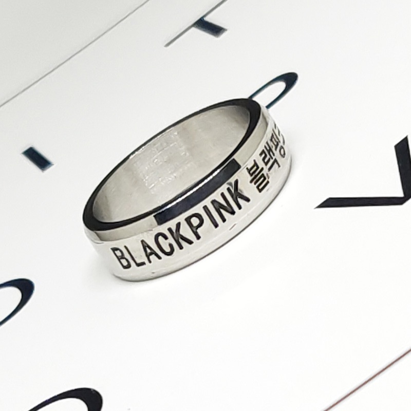 Nhẫn Thép Titan Không Gỉ Thiết Kế Đơn Giản Phong Cách BLACKPINK Hàn Quốc Mới