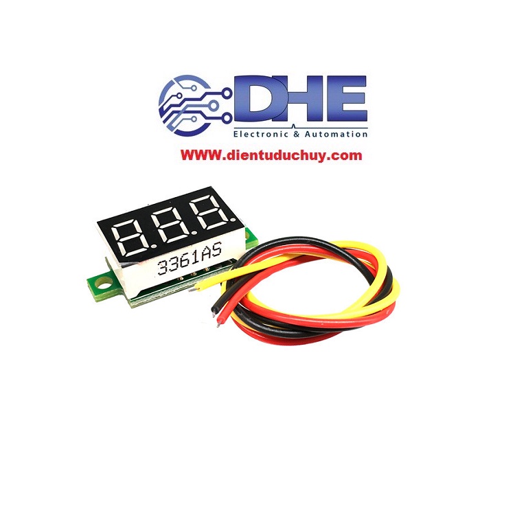 MẠCH VOLT KẾ ĐO ĐƯỢC ĐIỆN ÁP 0 - 100VDC (KÍCH THƯỚC LED 0.28''), LOẠI 3 DÂY