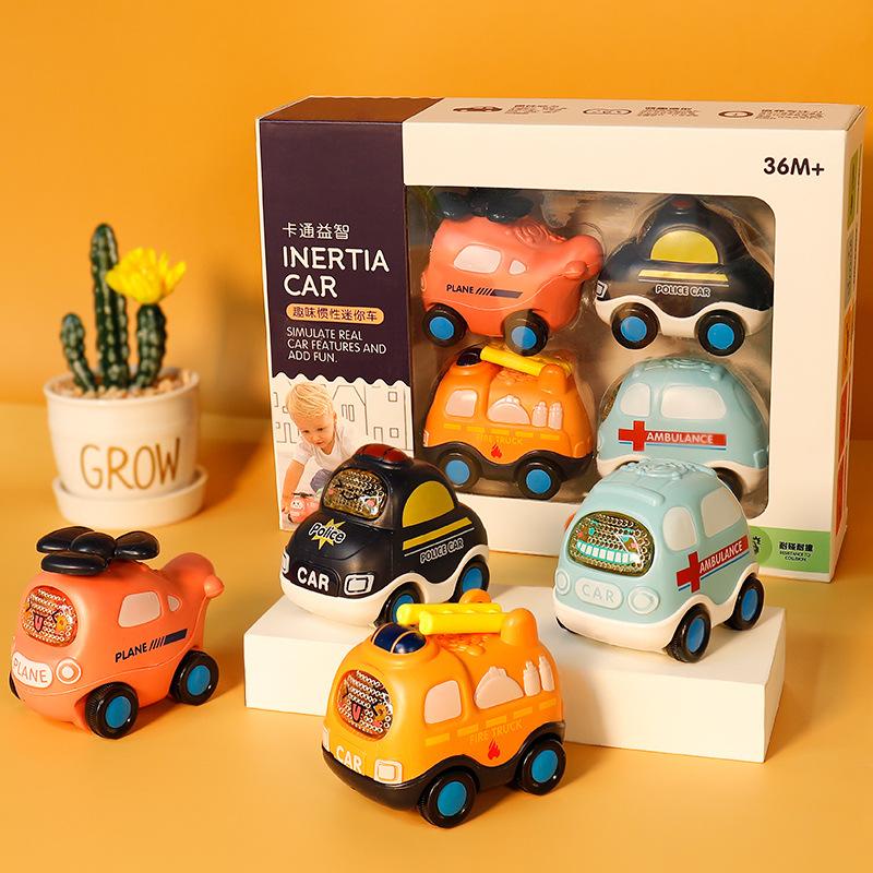 Set Đồ Chơi Ô Tô Chạy Đà Quán Tính : Xe Cứu Hỏa,Cứu Thương,Cảnh Sát,Taxi,Xe Bus, Kem Dễ Thương