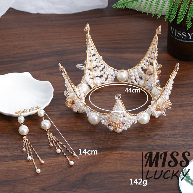 Set Vương Miện Và Khuyên Tai Thời Trang Sang Trọng Cho Nữ