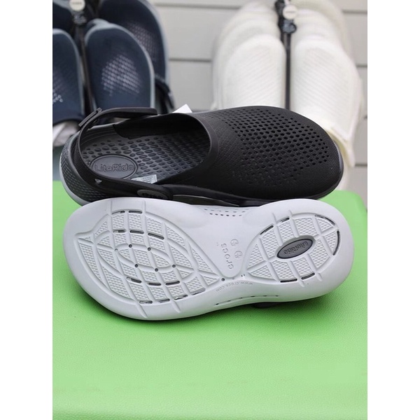 - Dép Sục Nam Nữ Literide Gắn Chữ Đen Ghi - Siêu Mềm, Bền, Êm Chân, Full Box Xịn