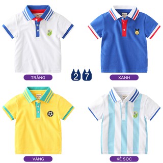 Áo POLO bé trai WAPYPY áo thun cho bé họa tiết thể thao chất cotton hàng xuất Âu Mỹ