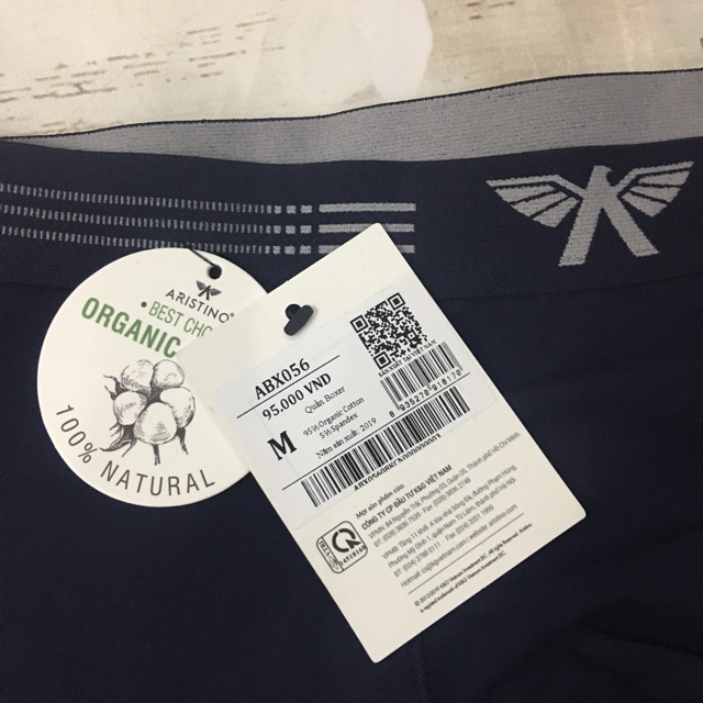 Quần sịp đùi boxer ARISTINO 100% cotton organic ABX056có XXL