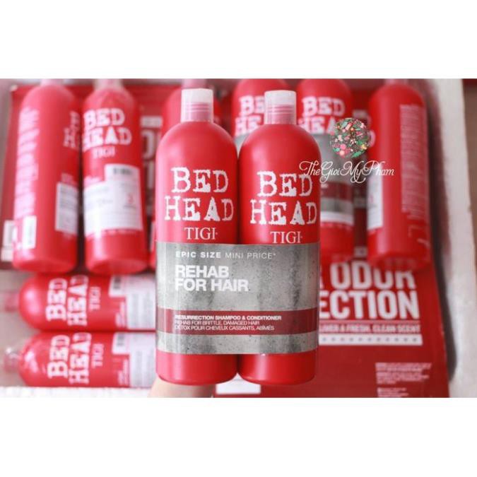 [Chính Hãng] Cặp Dầu Gội Đầu + Dầu Xả (TIGI_BEDHEAD) Đỏ Phục Hồi Tóc Hư Tổn, Ngăn Ngừa Gãy Rụng Cấp độ 3 (750ml) | BigBuy360 - bigbuy360.vn