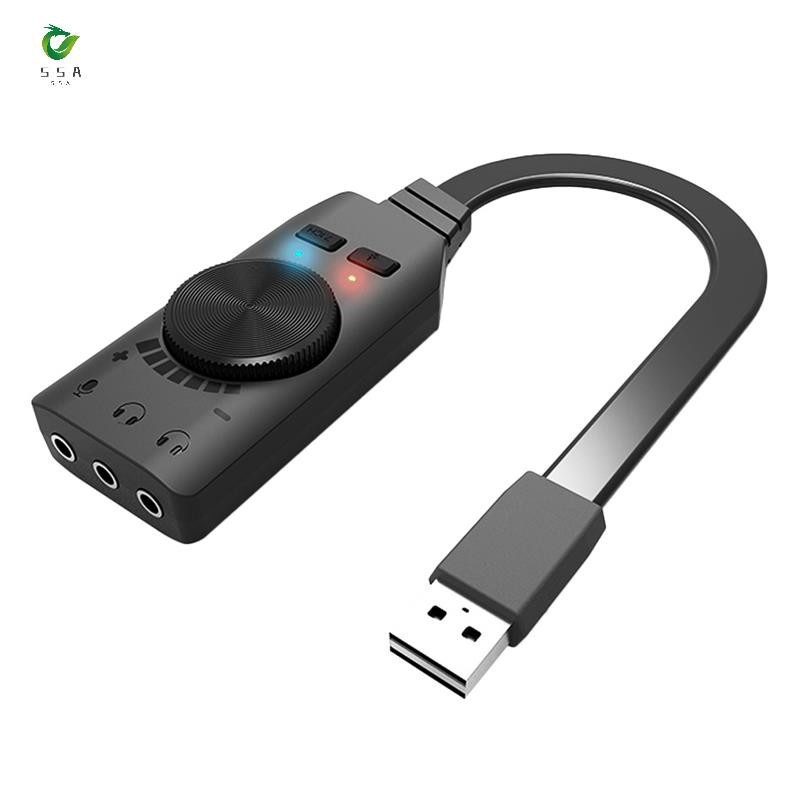 7.1CH USB External Sound Card with Adjustable Volume USB Sound Card