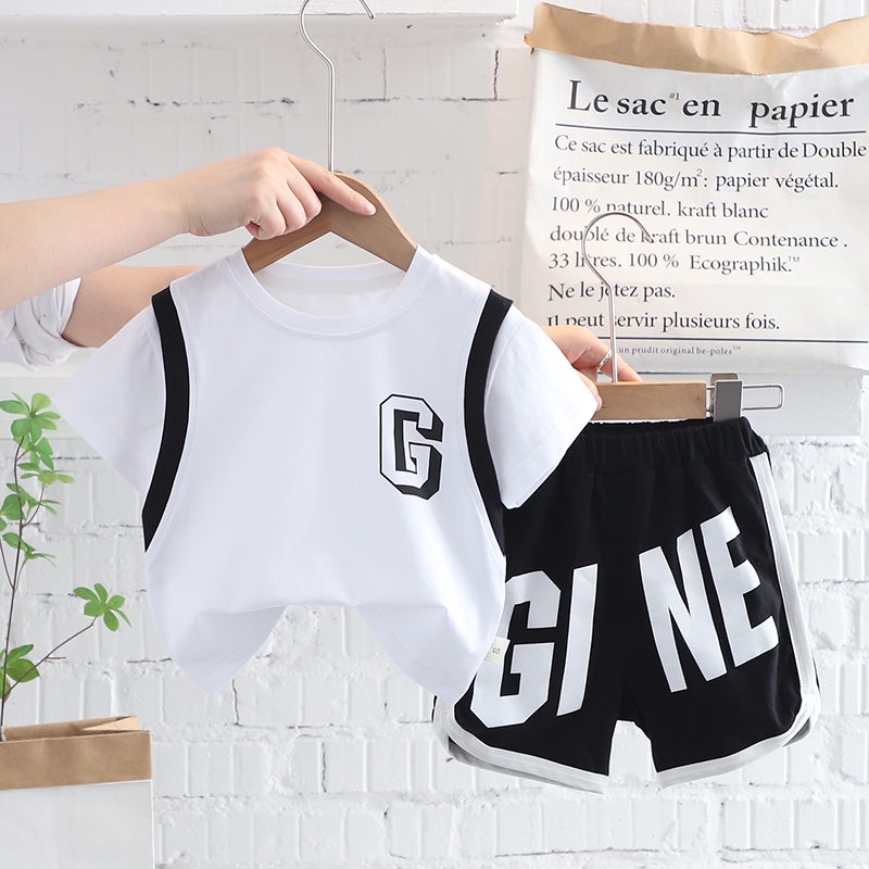 Bộ Trang Phục Mùa Hè 2 Món Gồm Áo Thun Và Quần Ngắn Hoạt Hình Thời Trang Mới Cho Bé Trai Và Gái 1 2 3 4 5 6 Tuổi