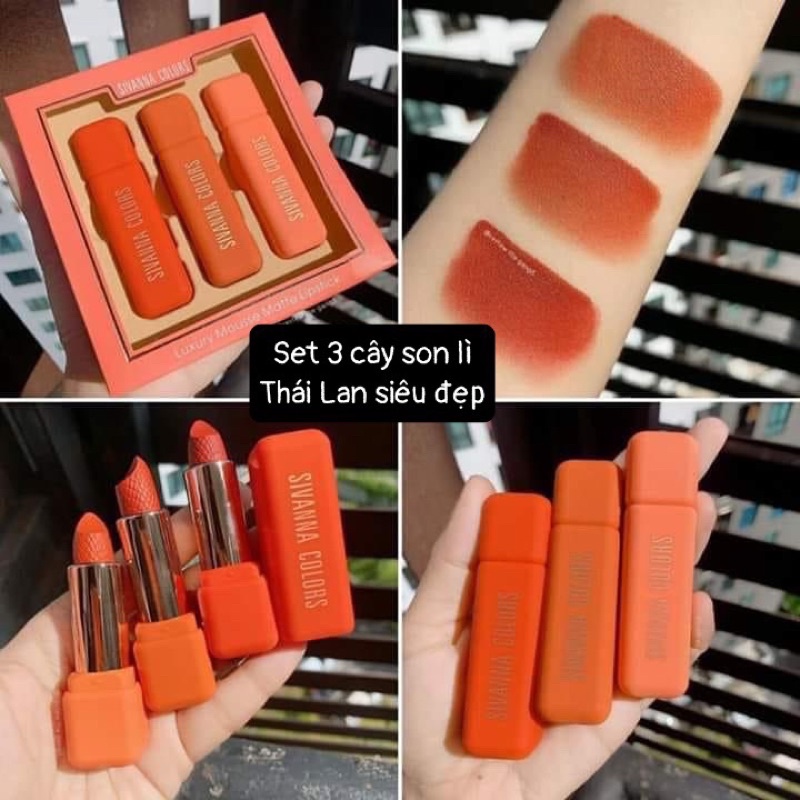 [CHỈ BÁN HÀNG THÁI] SET 3 SON LÌ SIVANA THÁI LAN [SET KEM.VÀ SET LÌ] [SẴN]