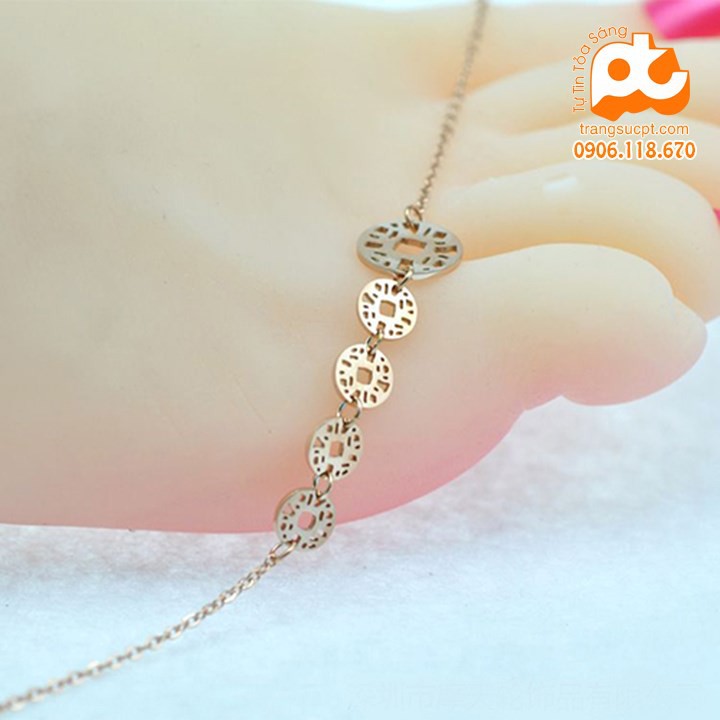 Lắc chân titan nữ giá rẻ nhất HCM không đen - TH_LC_58