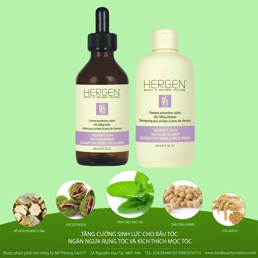 Huyết thanh chống rụng kích thích mọc tóc Bes Hergen V2 Hair Falling Lotion 100ml