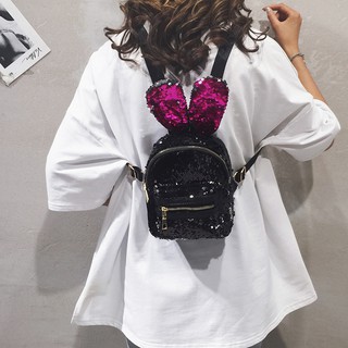 Bán Buôn - Balo Mini Tai Thỏ Đính Kim Sa, Kim tuyến Lấp Lánh