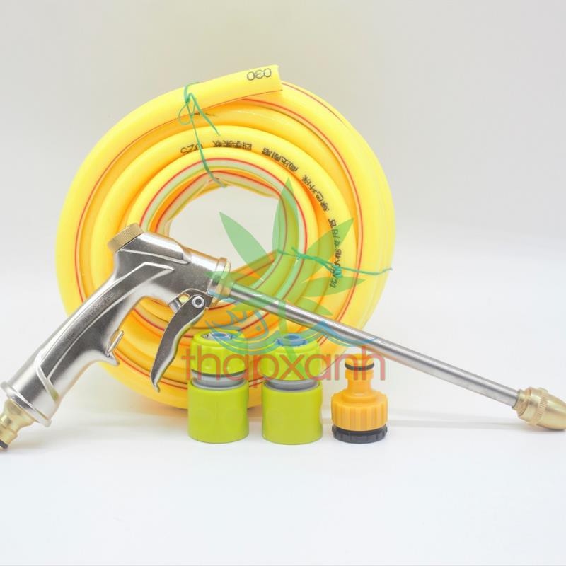 Bộ vòi xịt nước tưới cây, Rửa xe BDT-5215 Vòi đồng VOI-17 + 15m dây 16mm