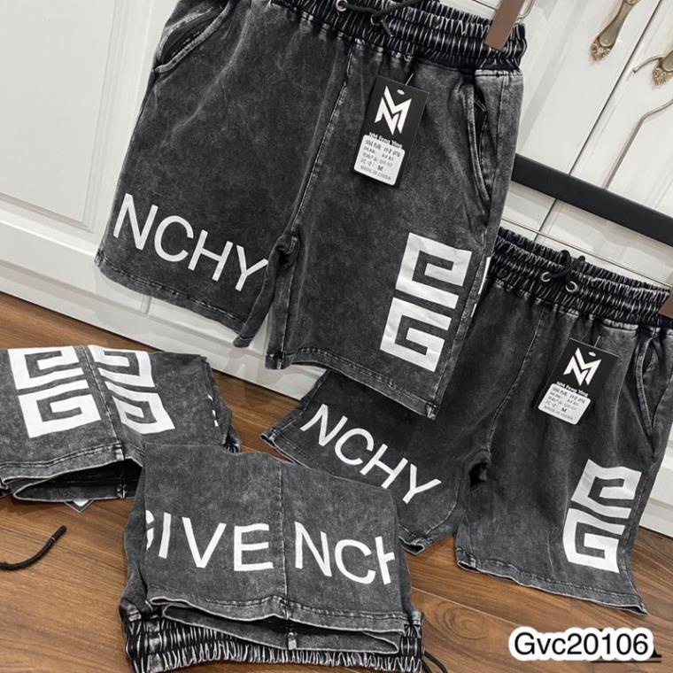 Quần Ngố Nam Gvc Đen Xám Cực Chất - Quần Nỉ Mỏng Logo GVC Cho Nam Siêu Chất