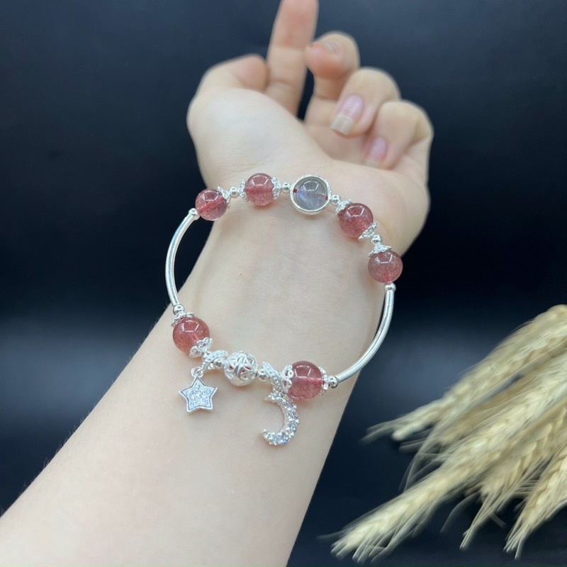 Vòng Tay Đá phong Thuỷ mix charm Bạc 925 hợp mệnh thổ , hỏa )