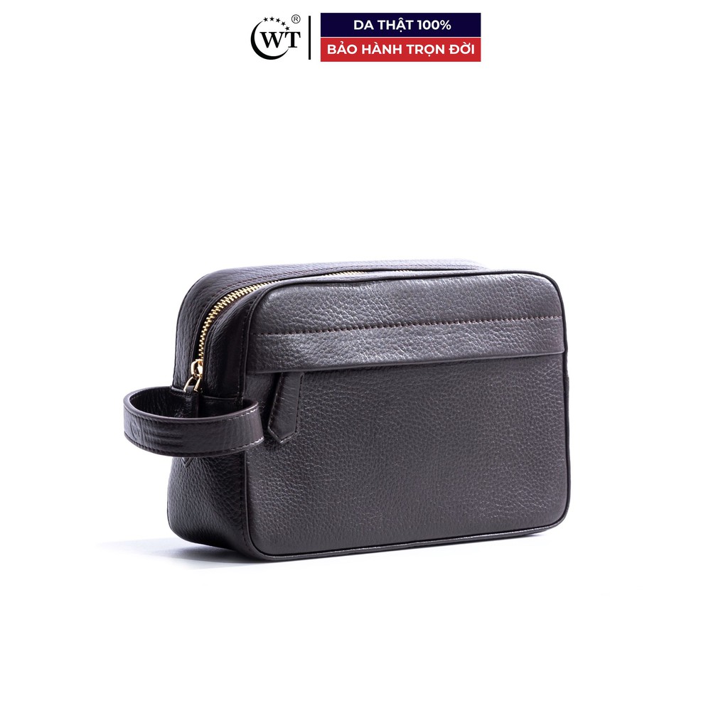 Clutch Cầm Tay Da Bò Nam Cao Cấp Có Quai Cầm Màu Đen, Nâu, Xanh Dương GOLFIE WT Leather 070111101, 070111102, 070111107