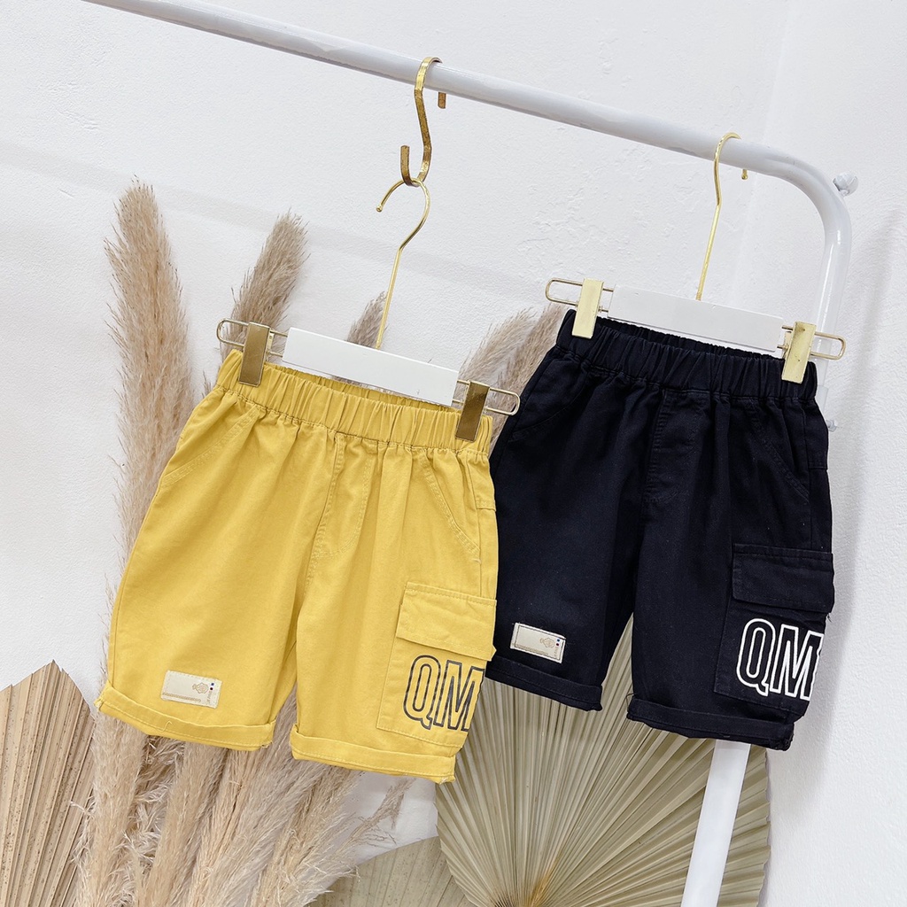 QT01 - Quần bé trai, Quần đùi bé trai, chất kaki mềm, co giãn  từ 8-20kg