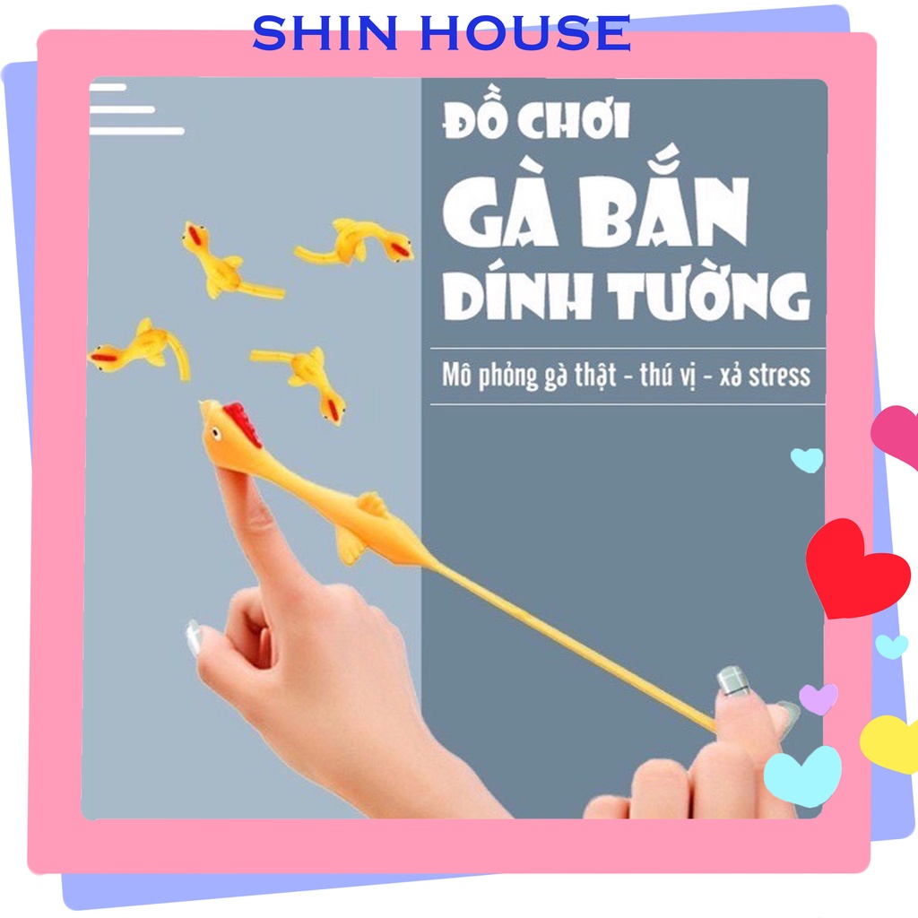 Gà dính tường cực hot - Đồ chơi bắn gà vui nhộn, ná bắn gà cao su