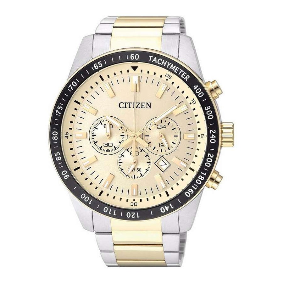 Đồng Hồ Nam Citizen Dây Thép Không Gỉ AN8074-52P - Mặt Vàng