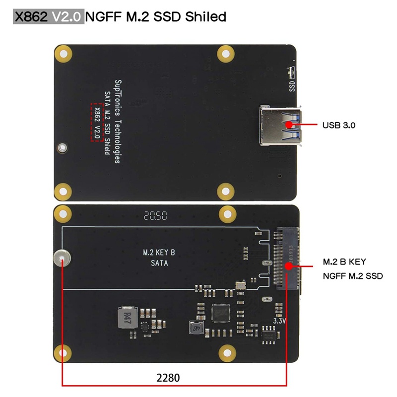 Bảng mạch mở rộng X862 V2.0 M.2 NGFF SATA SSD V2.0 cho Raspberry Pi 4B | BigBuy360 - bigbuy360.vn
