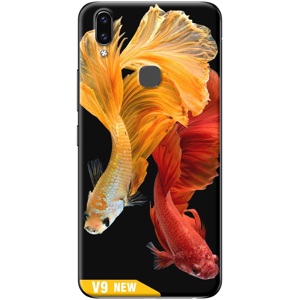 Ốp lưng nhựa dẻo Vivo V9 Cá betta đỏ vàng ,mẫu ốp mới siêu đẹp,giá tốt