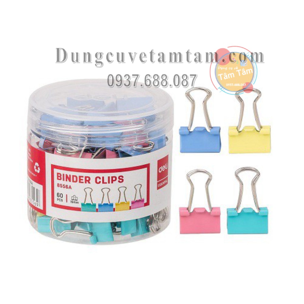 [ TÂM TÂM ]-Kẹp bướm màu 15mm/19mm/25mm/32mm/41mm/51mm, Kẹp bướm màu Deli