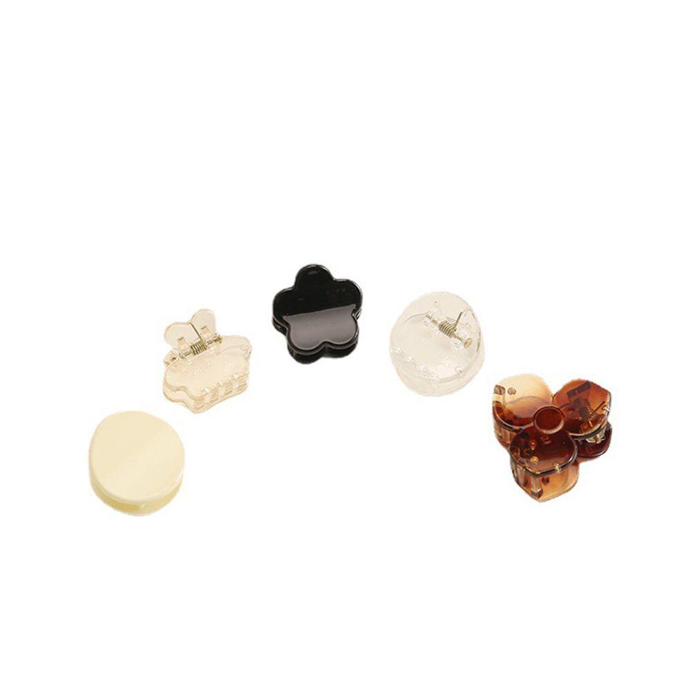 Kẹp Tóc Càng Cua Mini Hình Vuông / Tròn Màu Hổ Phách Bằng Acrylic Phong Cách Hàn Quốc Dễ Thương