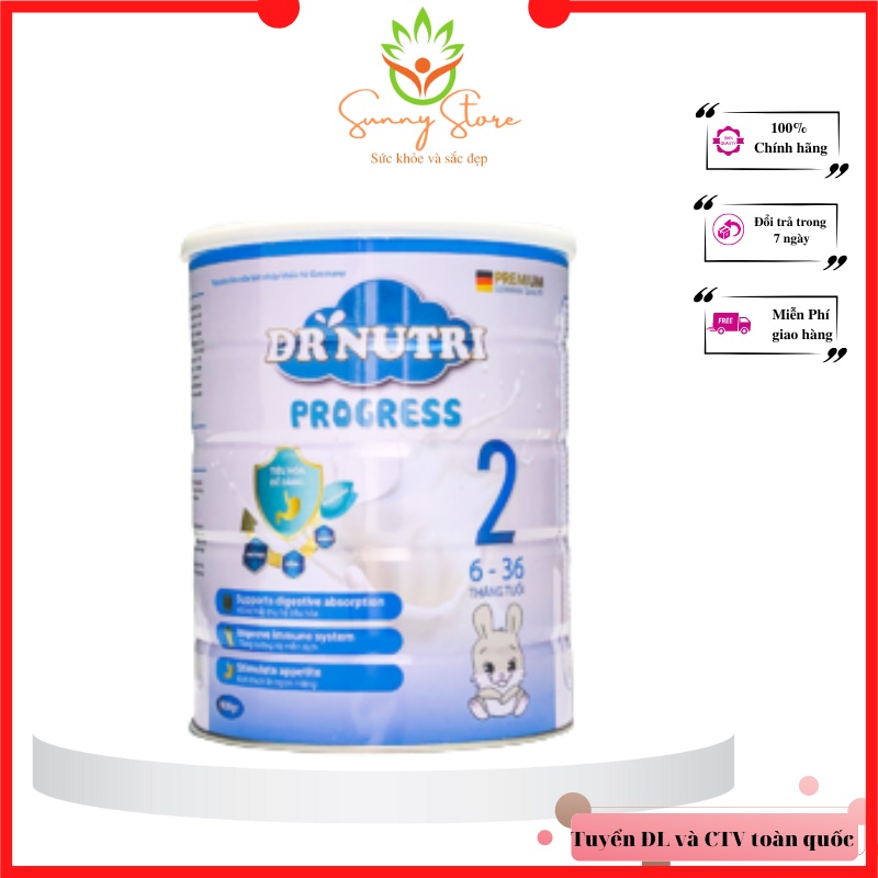 Sữa bột dinh dưỡng Dr Nutri Progress phát triển chiều cao và trí não 900g