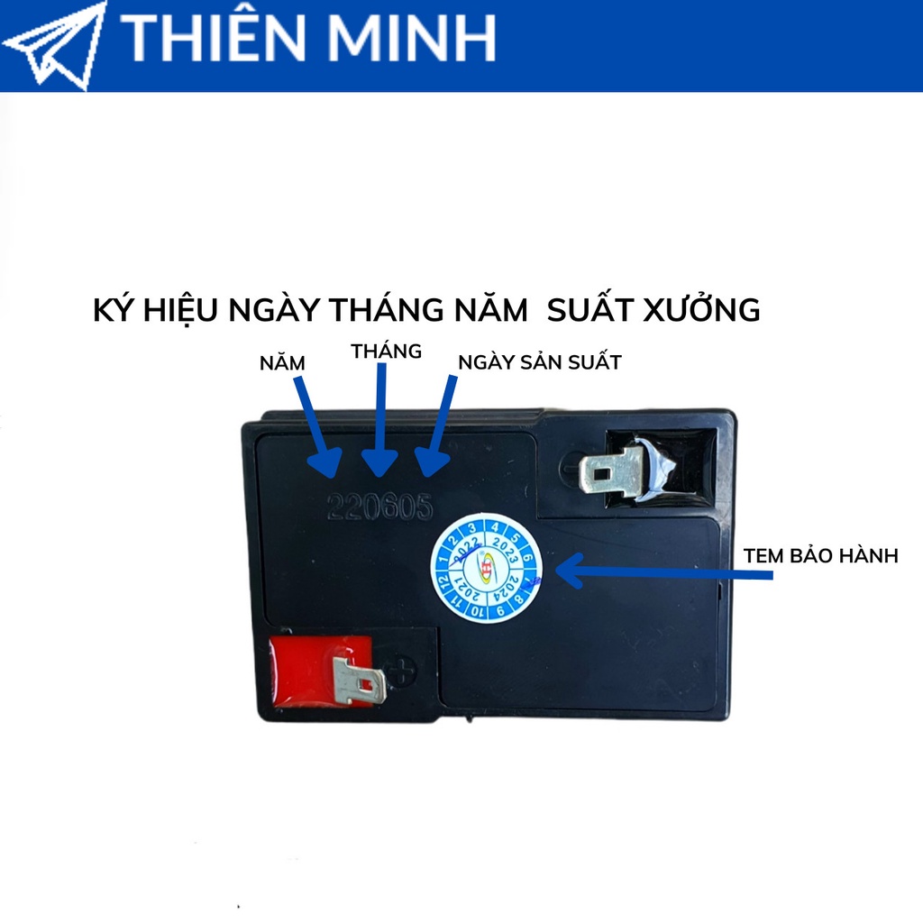 BÌNH ẮC QUY KHÔ 6V 5Ah HONJIANDA THAY THẾ ĐÈN VÀ QUẠT SẠC