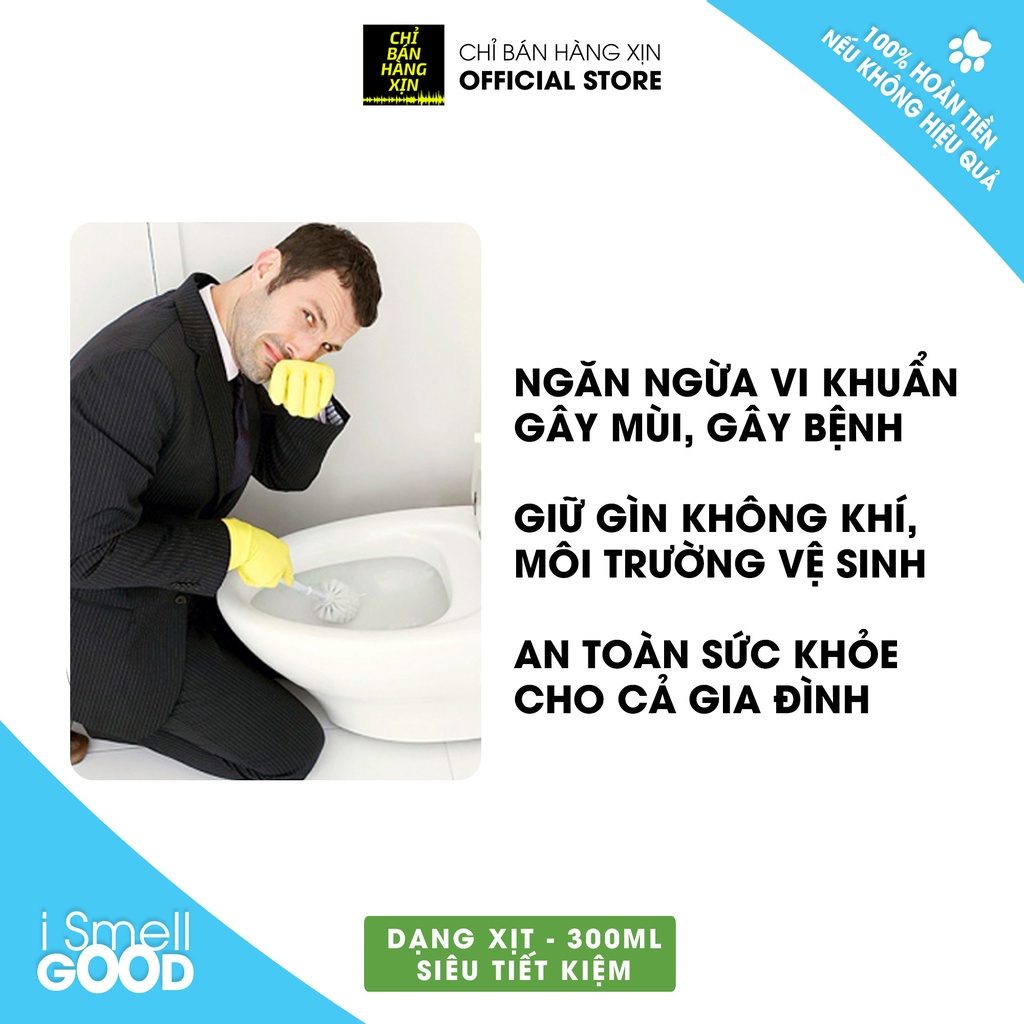 Khử mùi nước tiểu, mùi chất thải,khử mùi bồn cầu, nhà vệ sinh công cộng I SMELL GOOD - 300ml
