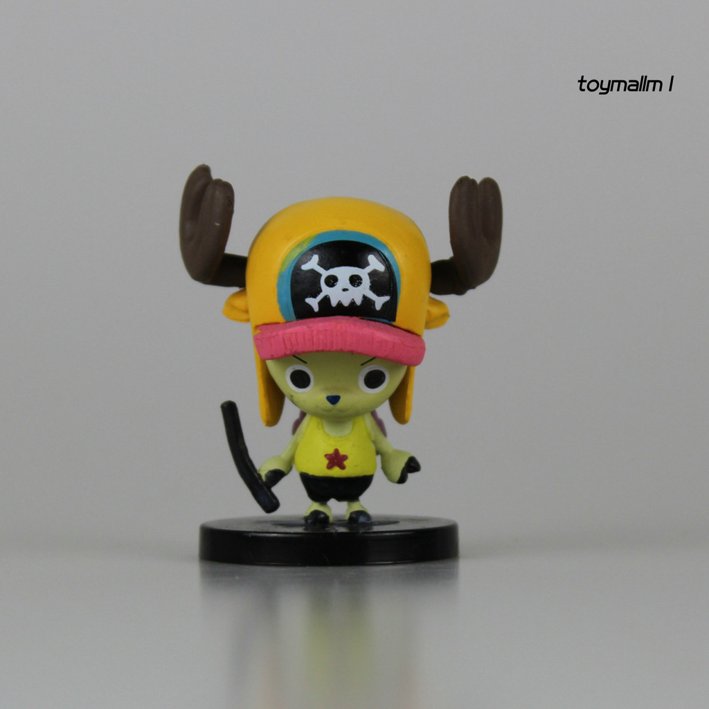toymall 6Pcs Anime One Piece Luffy Chopper Zoro Model Figure Toys Home Ornaments Decor