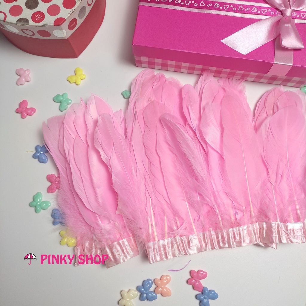 Lông vài cánh cứng, 15-20cm nhiều tông màu làm phụ kiện dreamcatcher, phụ kiện handmade Pinky Shop [Hàng đẹp, mới 100%]