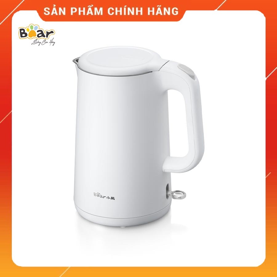 [Bear Chính Hãng]Bình đun nước siêu tốc Bear ZDH-B15T1 1.5L màu trắng, công suất 1500W, lõi ấm Inox 304 cao cấp,tiện ích