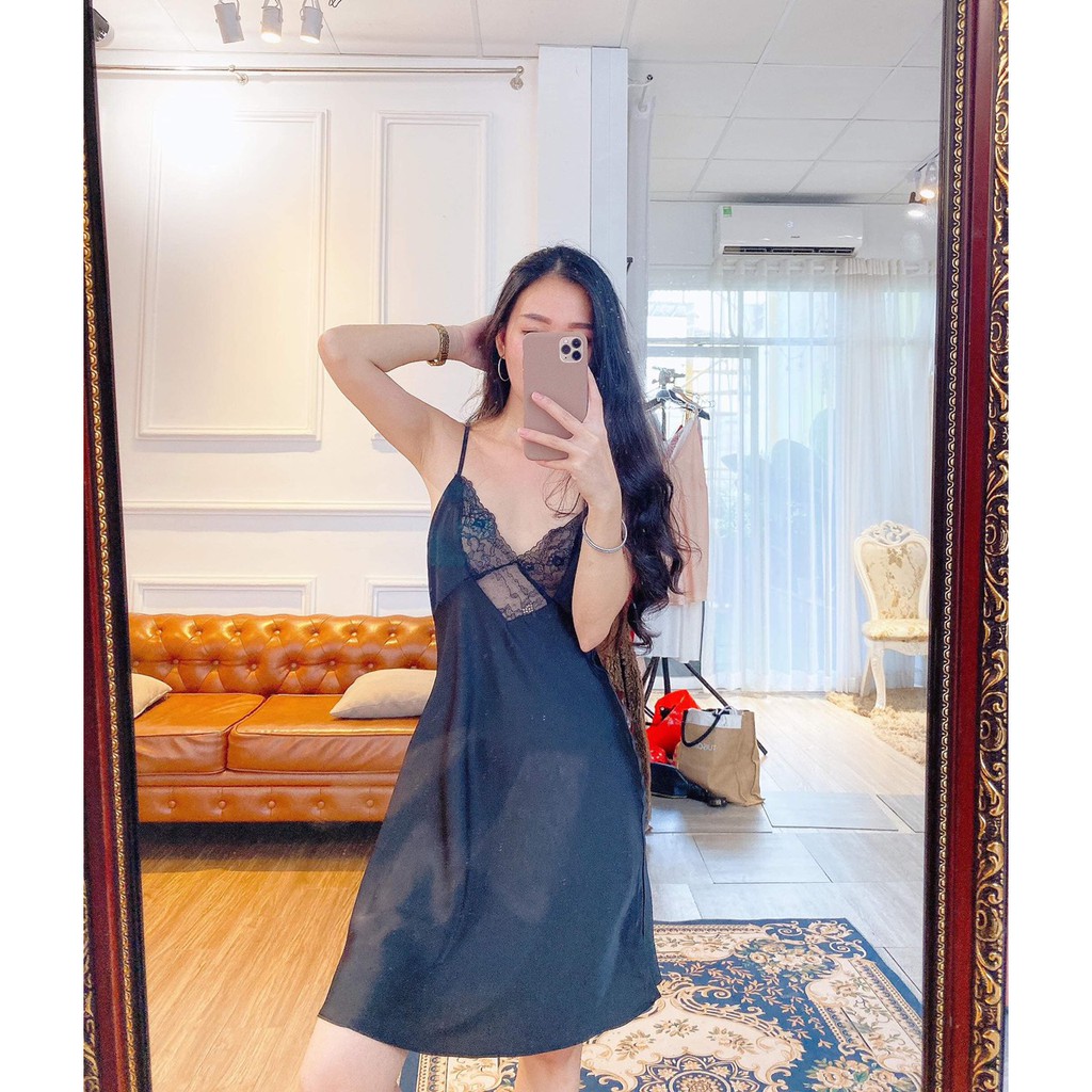 {Hình thật}Đầm ngủ lụa Ý cao cấp Layla Dress