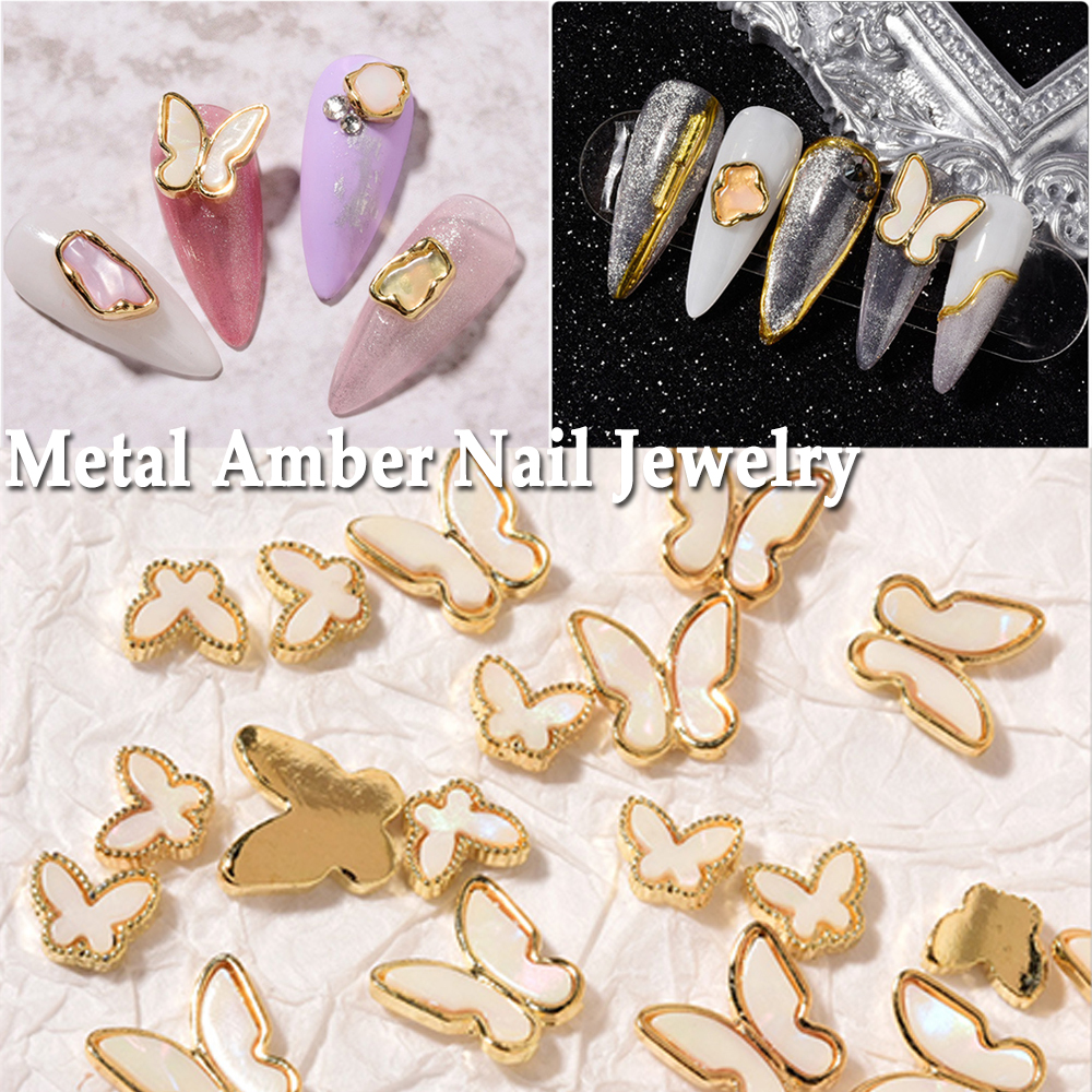 [Hàng mới về] Túi 2 Phụ Kiện Hình Bướm 3D Trang Trí Móng Tay Xinh Xắn