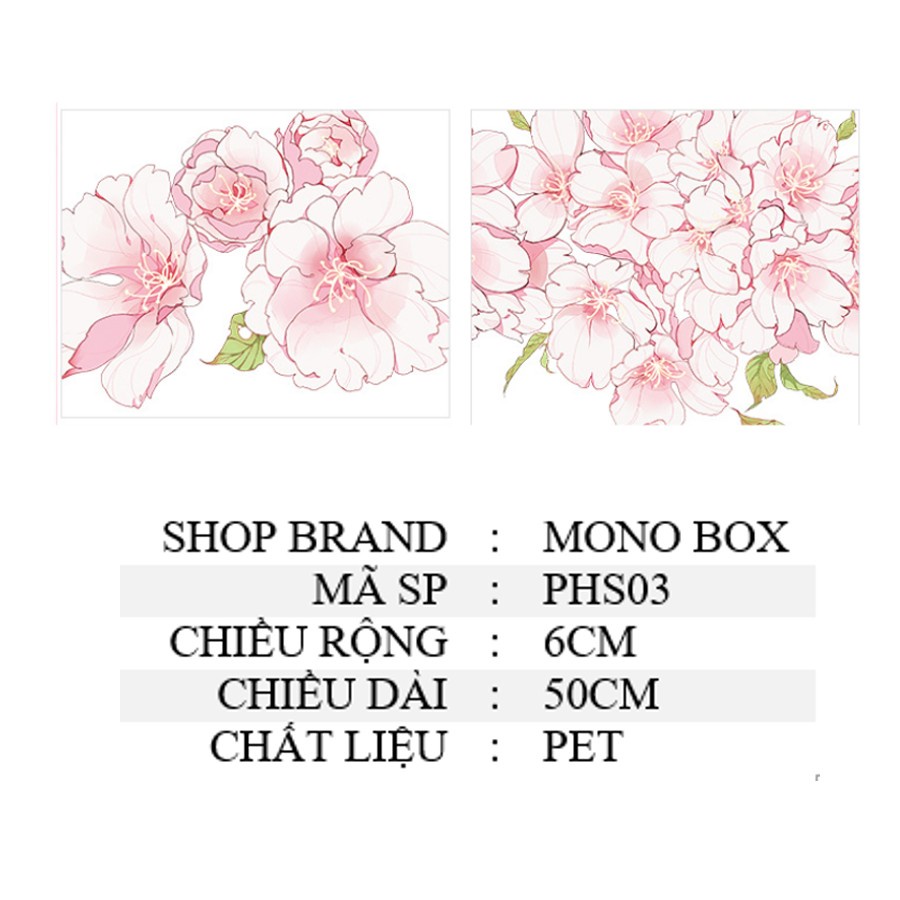 [Mã LIFE1003ALL giảm 10% đơn 50K] Washi tape trang trí sổ chiết đẹp cute phong cảnh MONO BOX PHS03