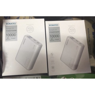 [SALE 10%] Pin sạc dự phòng 10000mAh Romoss Simple 10 3 cổng input Micro, Lightning, TypeC