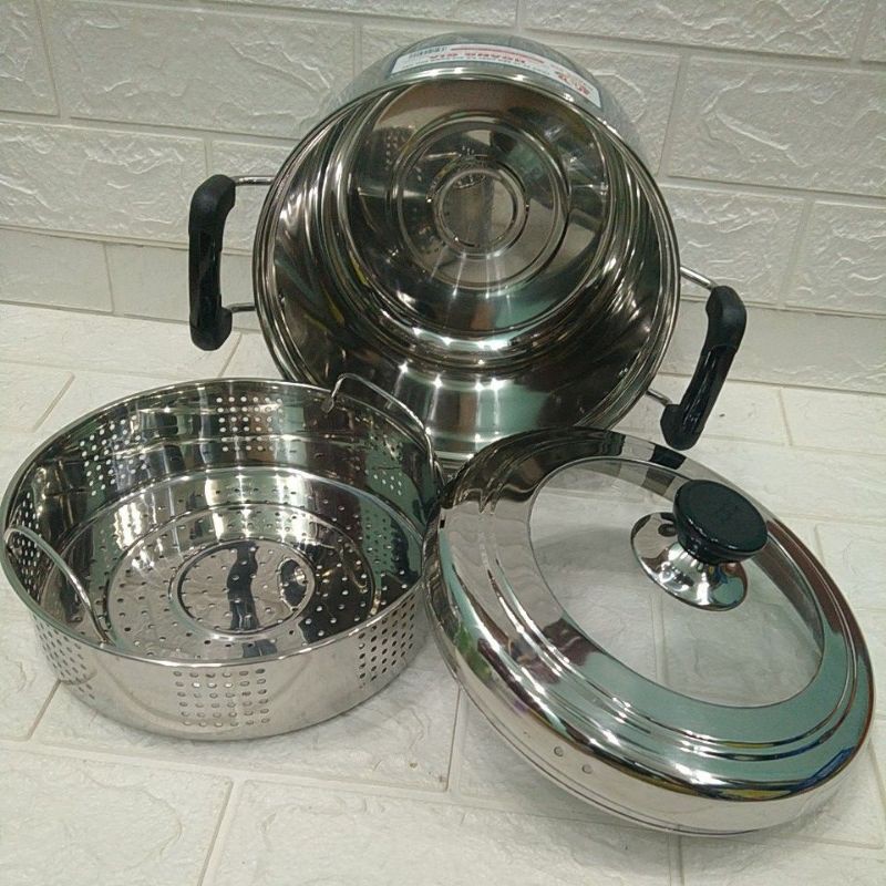 Bộ nồi inox  luộc gà ,hấp xôi